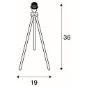 SLV Lampe de table FENDA II TRIPOD avec interrupteur, sans abat-jour E27 IP20, blanche gradable