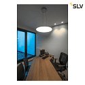 SLV LED Pendant luminaire PANEL 60 DALI LED, round, 42W, 110°, 4000K, 3350lm, gray