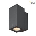 Premium-LED Outdoor Wandleuchte ENOLA SQUARE SINGLE CCT, IP65 IK02, Größe S, 6W 3000/4000K 390/450lm 30°, CRi>90, Anthrazit