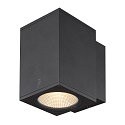 SLV Premium-LED Outdoor Wandleuchte ENOLA SQUARE SINGLE CCT, IP65 IK02, Gre M, 10W 3000/4000K 720/820lm 38, CRi>90, Anthrazit