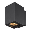 SLV Premium-LED Outdoor Wandleuchte ENOLA SQUARE SINGLE CCT, IP65 IK02, Gre M, 10W 3000/4000K 720/820lm 38, CRi>90, Anthrazit