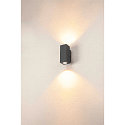 SLV Premium-LED Outdoor Wandleuchte ENOLA SQUARE UP/DOWN CCT, IP65 IK02, Gre S, 7W 3000/4000K 570/640lm 30, CRi>90, Anthrazit