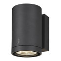 SLV Outdoor LED Auenwandleuchte ENOLA ROUND SINGLE CCT, IP65 IK06, CRi>90, Anthrazit, Gre M, 10W 3000/4000K 720/820lm 38