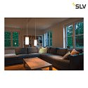 SLV Luci a sospesione QUADRASS INDOOR E27, Cromo, latteo