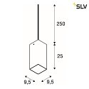 SLV Luci a sospesione QUADRASS INDOOR E27, Cromo, latteo