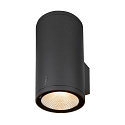SLV LED Auenwandleuchte ENOLA ROUND UP/DOWN CCT, IP65 IK06, CRi >90, Anthrazit, Gre L, 55W 3000/4000K 5400/6000lm 2x38