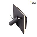 SLV LED Wall luminaire SOMNILA SPOT Indoor, 13W, 3000K, Spot 65lm,  incl. USB port, Spot left, black, back light 370lm