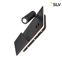 SLV LED Wall luminaire SOMNILA SPOT Indoor, 13W, 3000K, Spot 65lm,  incl. USB port, Spot left, black, back light 370lm