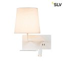 SLV LED Wandleuchte SOMNILA FLEX Indoor, E27, mit LED Spot 65lm, 3000K, weiß, inkl. USB Anschluss, Spot links