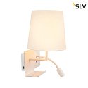 SLV LED Wandleuchte SOMNILA FLEX Indoor, E27, mit LED Spot 65lm, 3000K, weiß, inkl. USB Anschluss, Spot links
