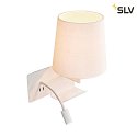 SLV LED Wall luminaire SOMNILA FLEX Indoor, E27, mit LED Spot 65lm, 3000K, white, incl. USB port, Spot right