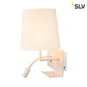SLV LED Wall luminaire SOMNILA FLEX Indoor, E27, mit LED Spot 65lm, 3000K, white, incl. USB port, Spot right
