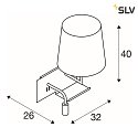 SLV LED Wall luminaire SOMNILA FLEX Indoor, E27, mit LED Spot 65lm, 3000K, white, incl. USB port, Spot right