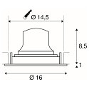 Apparecchio da incasso a soffitto NUMINOS DL L girevole, ruotabile IP20, Nero