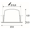 Apparecchio da incasso a soffitto NUMINOS DL S - 20° rigido, per VDU, corrente costante, commutabile, indietro IP20 / IP44