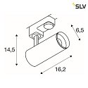 SLV LED 3-Phase luminaire NUMINOS PHASE S, 3000K, 24°, 1020lm, white/black