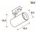 SLV Apparecchio trifase NUMINOS PHASE M, Nero
