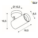 SLV Plafoniera NUMINOS SPOT PHASE M IP20, nero dimmerabile