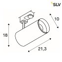 SLV LED 3-Phase luminaire NUMINOS PHASE L, 3000K, 60°, 2400lm, white/black