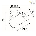 SLV Plafoniera NUMINOS SPOT PHASE L IP20, nero dimmerabile