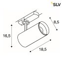 SLV LED 3-Phase luminaire NUMINOS DALI M, 3000K, 60°, 1880lm, black/black