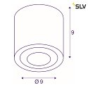 SLV Luminaire de plafond OCULUS CL DTW cylindrique, Dim-To-Warm IP20, transparent, blanche gradable
