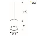 SLV LED Pendant luminaire OCULUS PD, single, DIM-TO-WARM 2000-3000K, 36-780lm, black