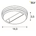 SLV 3-Phasen Punktauslass DALI Deckenrosette, IP20, weiß