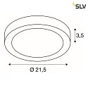 SLV LED Wall / Ceiling luminaire SENSER 24 CW, round, 15W, IP20, white, 4000K, 1300lm