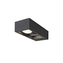 SLV LED Außenwandleuchte ESKINA FRAME WL DOUBLE CCT, IP65 IK06, 27W 3000/4000K 95°/95°, verstellbar, anthrazit, lange Variante SLV LED Außenwandleuchte ESKINA FRAME WL DOUBLE CCT, IP65 IK06, 27W 3000/4000K 95°/95°, verstellbar, anthrazit, lange Variante