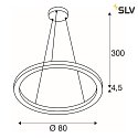 SLV LED Pendant luminaire ONE 80 PD DALI UP/DOWN, CCT switch, 3000/4000K, 615/635lm, black
