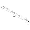 SLV Zubehr fr LED Strip GRAZIA 20 Aufbauprofil flach, 1,5m, IP20, glatt, 1,5m, schwarz