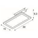 SLV 1-Phasen LED Flchen-Strahler PANEL TRACK, Eckig, 15x30cm, 230V / 450mA, 18W 3000K 1800lm, CRi >90, Wei