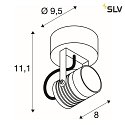 SLV Luminaire mural d'extérieur LED SPOT SP IP55, rouille, transparent