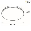 SLV Wall / Ceiling luminaire SIMA, round, dimmable, 3000K, 2150lm, IP44, white