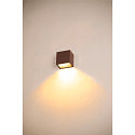 SLV LED Auenwandleuchte SITRA S WL SINGLE, IP44 IK05, 6.2W 3000/4000K (CCT Switch) 580/620lm 105, rostfarben