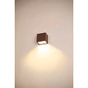 SLV LED Auenwandleuchte SITRA S WL SINGLE, IP44 IK05, 6.2W 3000/4000K (CCT Switch) 580/620lm 105, rostfarben