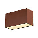 SLV LED Auenwandleuchte SITRA M WL UP/DOWN, IP65 IK05, 20cm, 14W 3000/4000K (CCT Switch) 1700lm 2x95, rostfarben