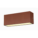 SLV LED Auenwandleuchte SITRA L, UP/DOWN, IP65 IK03, 24W 3000/4000K (CCT Switch) 2800lm 2x105, rostfarben