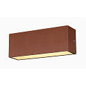 SLV LED Auenwandleuchte SITRA L, UP/DOWN, IP65 IK03, 24W 3000/4000K (CCT Switch) 2800lm 2x105, rostfarben