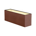 SLV LED Auenwandleuchte SITRA L, UP/DOWN, IP65 IK03, 24W 3000/4000K (CCT Switch) 2800lm 2x105, rostfarben