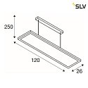 SLV Luminaire à suspension WORKLIGHT DALI haut bas, contrôlable par DALI, UGR < 19 IP20, blanche gradable