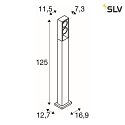 SLV Outdoor LED Stehleuchte ESKINA FRAME 125 DOUBLE CCT, IP65 IK06, 125cm, 27W 3000/4000K 95°/95°, verstellbar, anthrazit