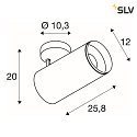 SLV LED Ceiling luminaire NUMINOS® SPOT DALI XL, 36W, 2700K, 24°, white / black