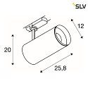 SLV LED 3-phase spotNUMINOS® DALI XL, 36W, 3000K, 24°, black