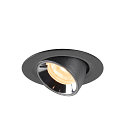 SLV LED Deckeneinbauleuchte NUMINOS GIMBLE XS, 3000K, 20, Schwarz / Chrom
