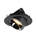 SLV LED Ceiling recessed luminaire NUMINOS GIMBLE M, 3000K, 20, black/chrome