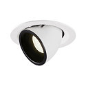 LED Ceiling recessed luminaire NUMINOS GIMBLE M, 4000K, 55, white/black