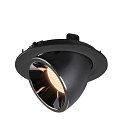 SLV LED Ceiling recessed luminaire NUMINOS GIMBLE L, 2700K, 55, black/chrome