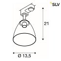 SLV Projecteur triphasé PARA CONE GL GU10 GU10 IP20, noir , transparent